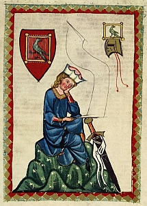 http://commons.wikimedia.org/wiki/Image:Codex_Manesse_Walther_von_der_Vogelweide.jpg